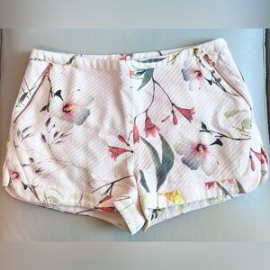 Ted baker floral shorts women ted size 2 pink rose gold